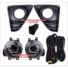 Front Fog Light Assembly With Wire Harness+Cover Fits For Yaris - Black Mask
