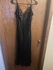 Victoria s Secret Long Black Silk Gown Medium
