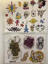 Shop Used Tattoo Flash Wall Art Sheets D. Peacock Traditional Style Sun Unity