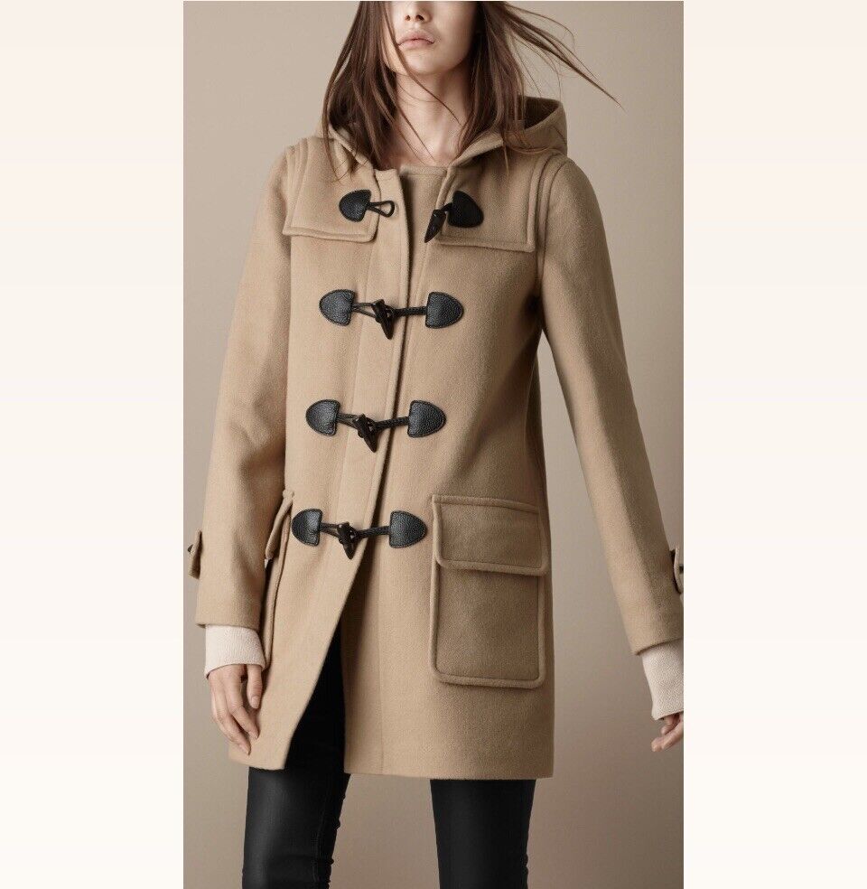 BURBERRY BRIT CARAMEL WOOL DUFFLE COAT WOMENS US4 | eBay