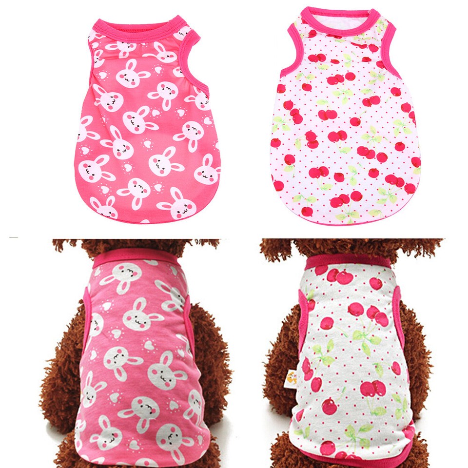 Summer Printing Cotton Cute Puppy Small Dog Vest Clothes Pet Shirt eBay