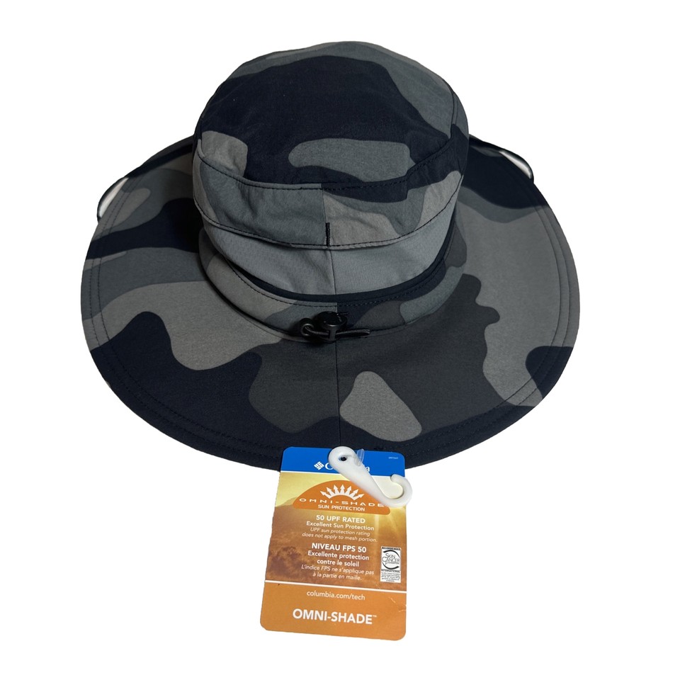 Columbia Bora Bora Booney Stampato - Cappello Da Sole Unisex In Nylon, Falda 7,6 Cm, Protezione UPF 50+, Regolabile Con Coulisse