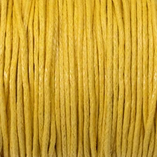 Yellow 1mm Waxed Cotton Cord - 25 Meters - Jewelry and Craft String