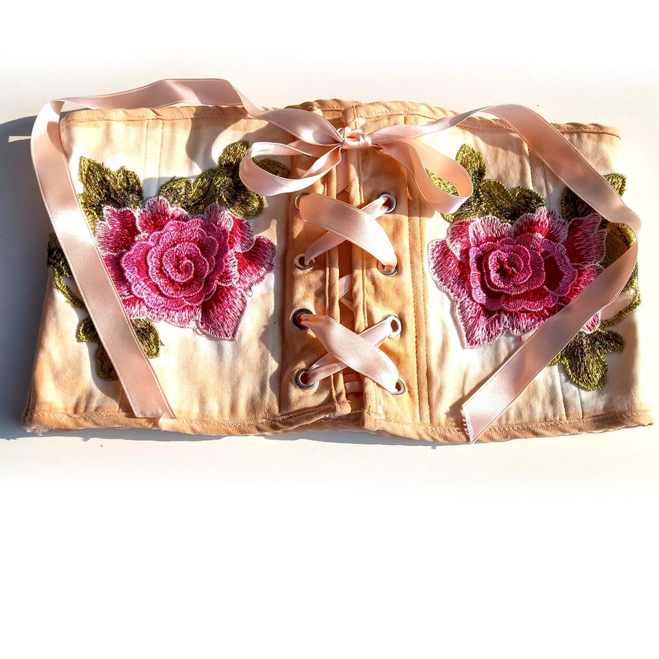 cinturón grande mujer corsé accesorios bustier vintage lujo cintura hecho a mano Foto 3 de 4