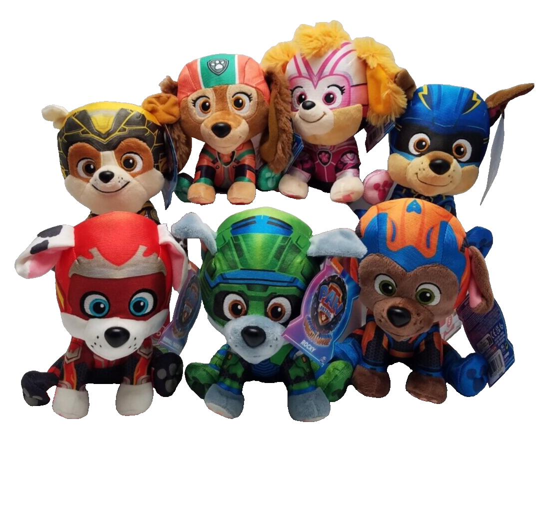 Paw Patrol MIGHTY MOVIE Plush Liberty Skye Zuma Rocky Rubble Chase