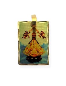 Authentic Our Lady of San Juan de los Lagos Virgin Mary Gold Plated Pendant Photo Charm