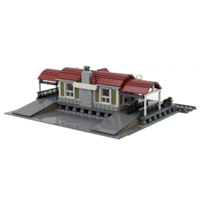 MOC-92280 Curved Roof Train Station 3348 Pieces Good Quality and Brand New