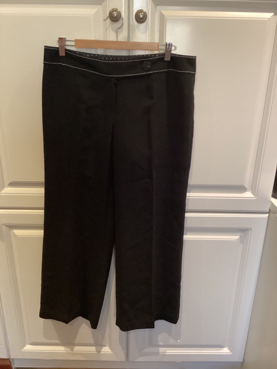 F F ladies black wide leg smart trousers size 14 short