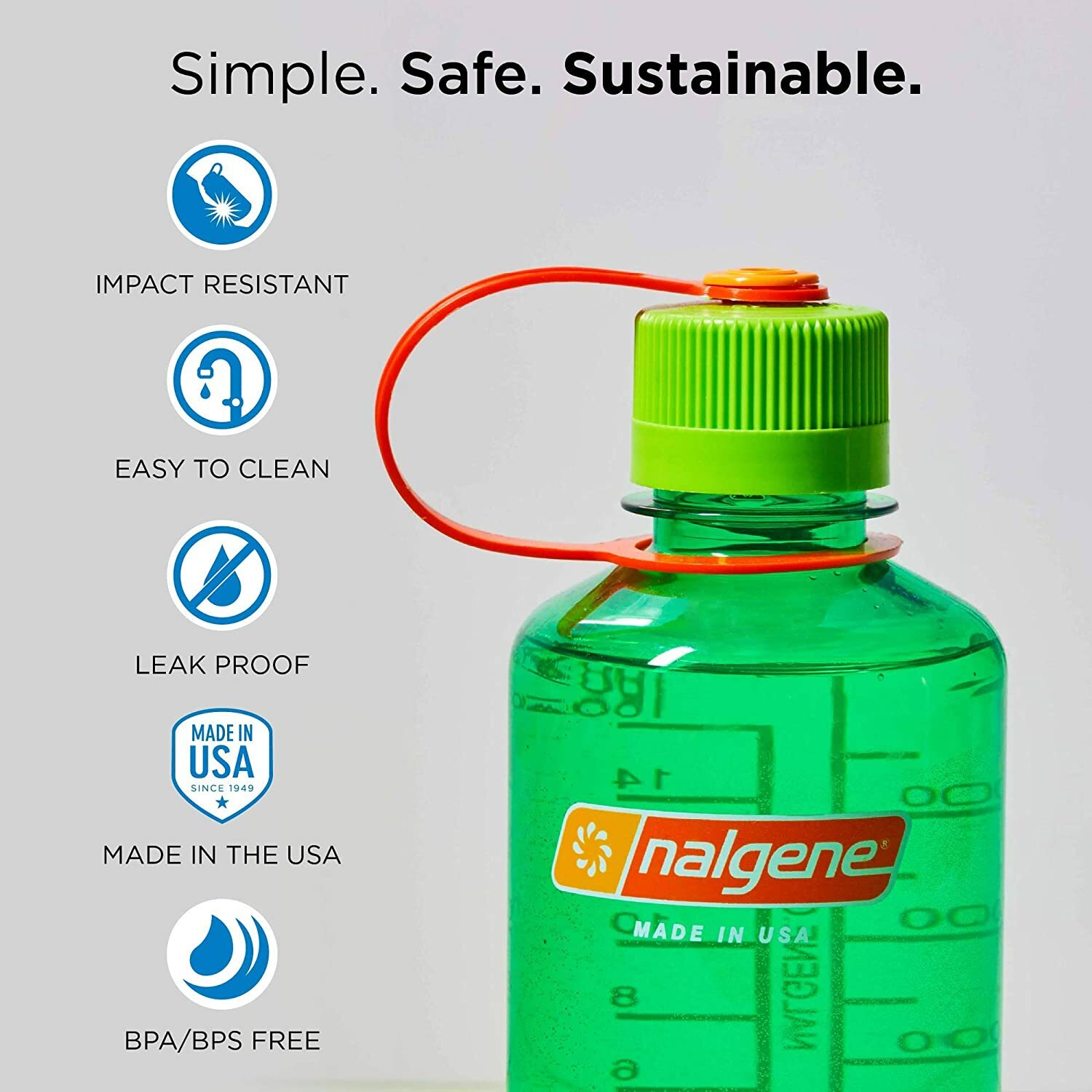 Nalgene Sustain 32oz Narrow Mouth Bottle (AUBERGINE) Purple Recycled Reusable