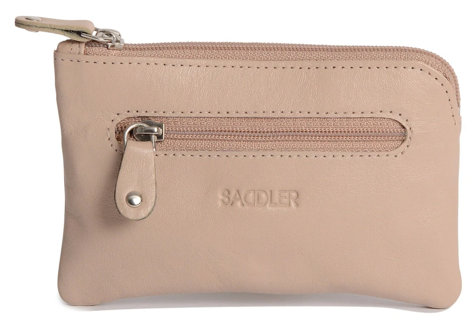 Monedero SADDLER "ELLIE" de cuero real con cremallera superior para mujer | Taupe Foto 4 de 4