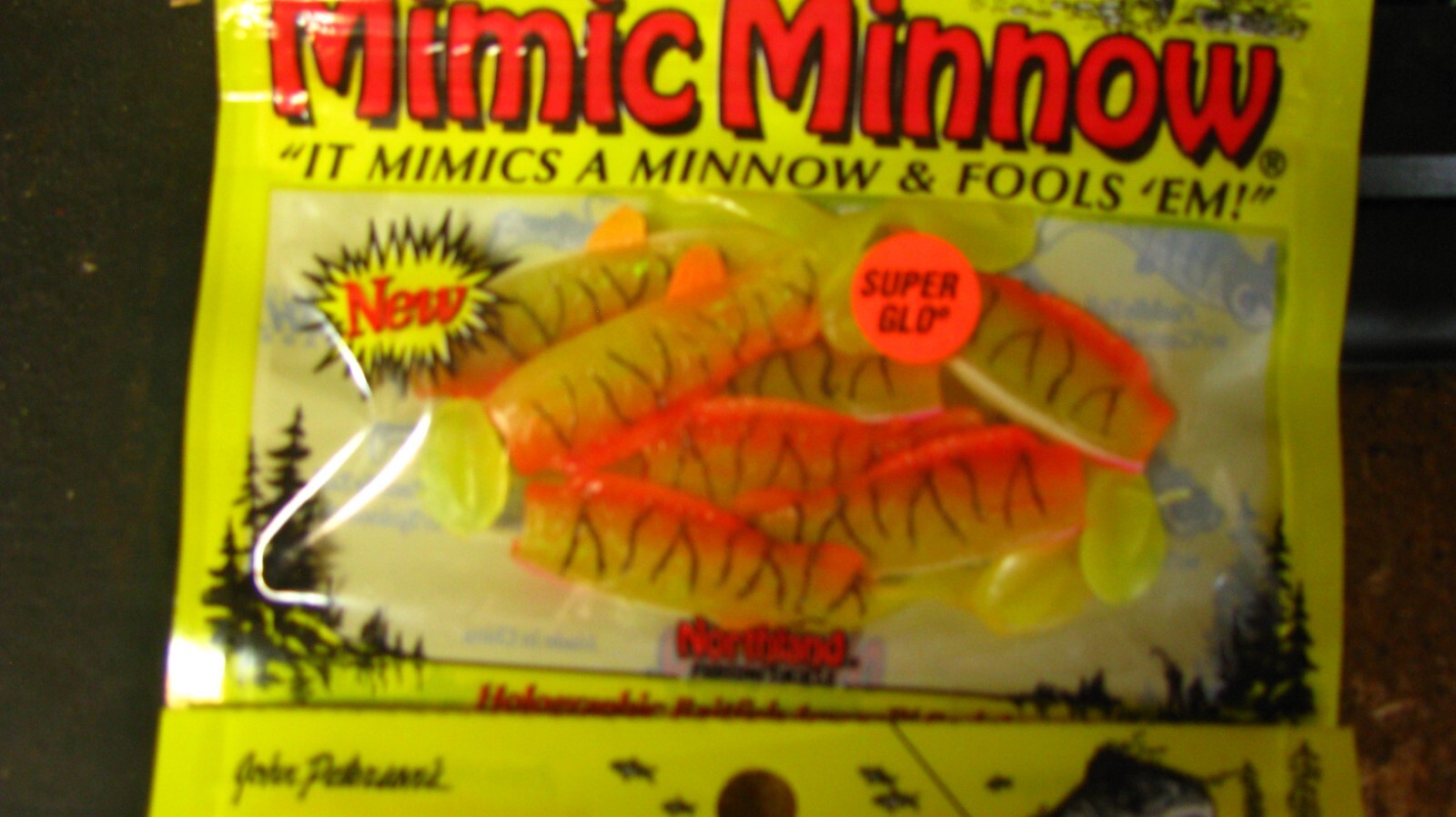 mimic minnow tails, genuine, glo chub, 2 1/2", 12 ct, free shipping