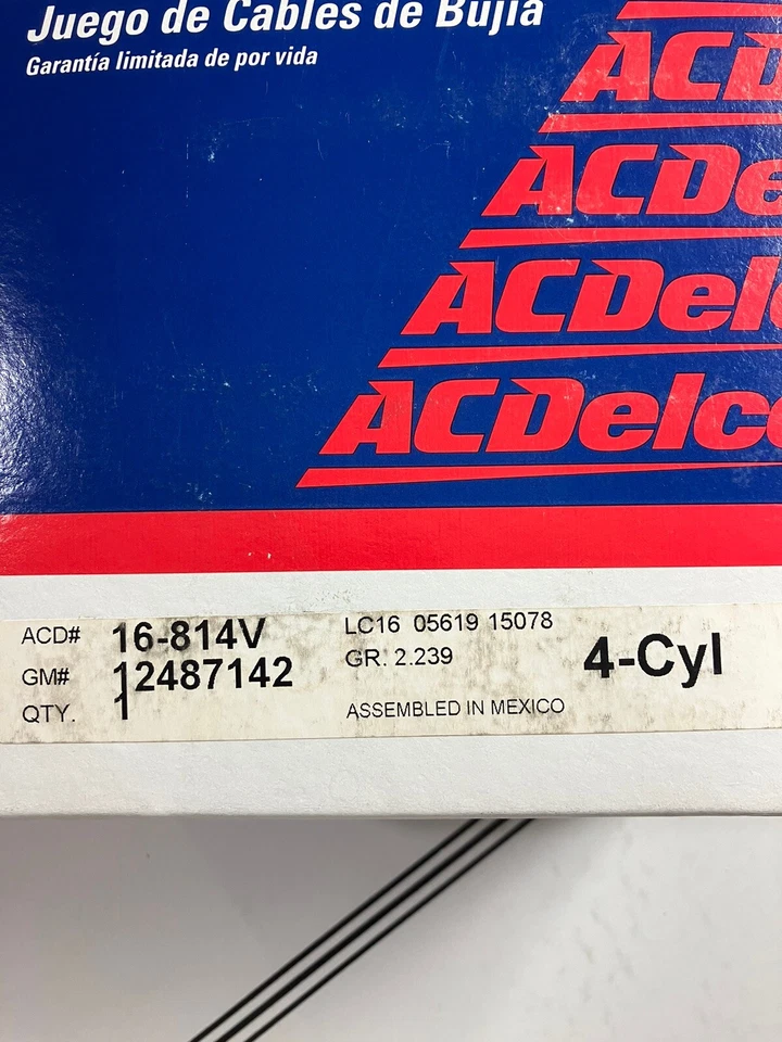 AC Delco Spark Plug Wire Set 16-814V GM# 12487142 NOS - Image 2 of 4