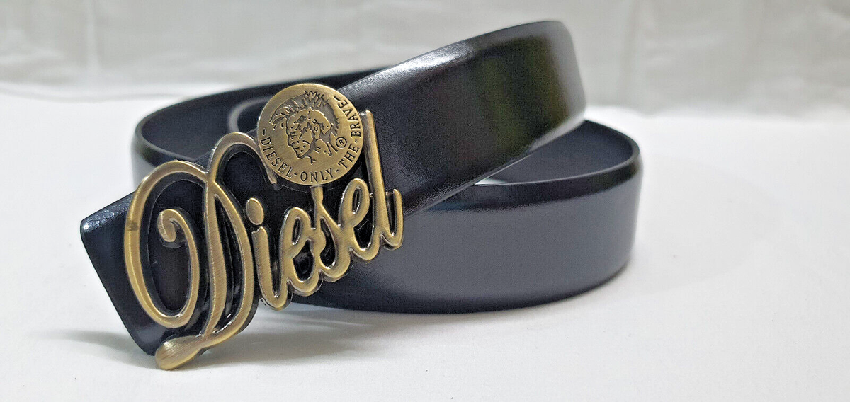 100% Genuine Leather Diesel Belt Rare Buckle Black 1 | eBay