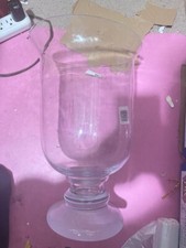 Tall Crystal Flower Vase 15" Tall and 9 1/2" diameter frosted base slanted ABL 