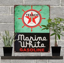 Texaco Marine Gas Gasoline Garage Shop Man cave Metal Sign Repro 9x12" 60393