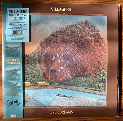 VILLAGERS - FEVER DREAMS. SIGNED DINKED LTD LIGHT BLUE LP, FLEXI DISC + OBI. NEW