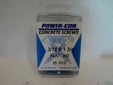 Power-Con Concrete Screws 3/16 x 1-3/4 Flat HD (2 pk - 50 pcs)