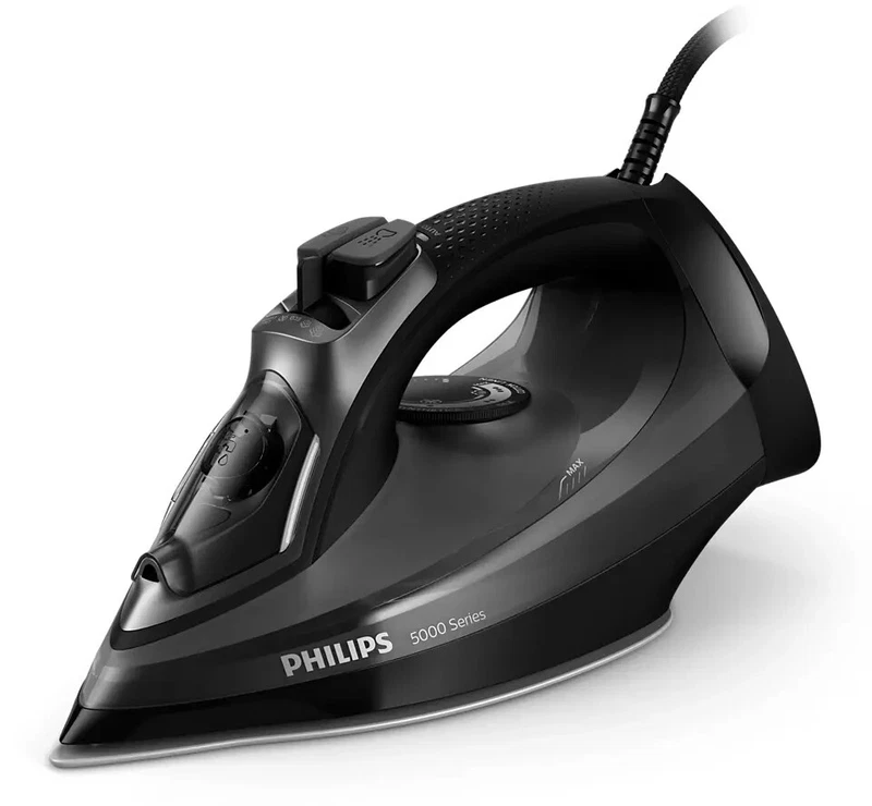 Ferro da Stiro a Vapore Philips 2600 Watt Serie 5000 Antiaderente 45g/min Nero