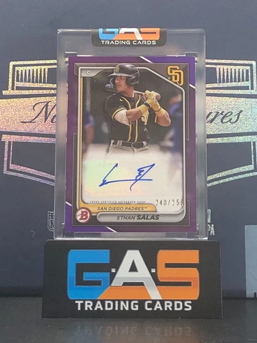 2024 Bowman Ethan Salas Paper Prospect Purple Border Auto /250 #PPRA-ES Padres