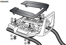 BMW HP2 Megamoto/Enduro Alurack Top Box Carrier POR HEPCO y Becker (2005-08) Foto 2 de 4