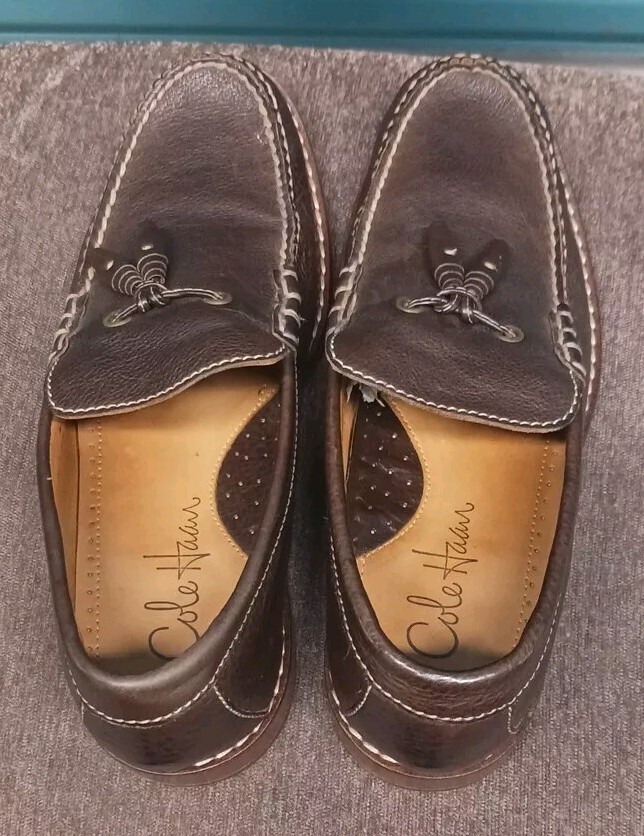 Cole Haan NWT Men’s Sz 7M Dark Camel Distressed Leather Slip-On Loafers (SH242) s-l400.jpg main image 4