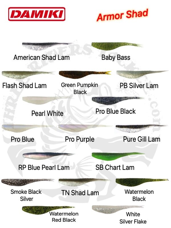 Damiki Armor Shad Soft Jerkbait for Damiki Rig, Choose 3