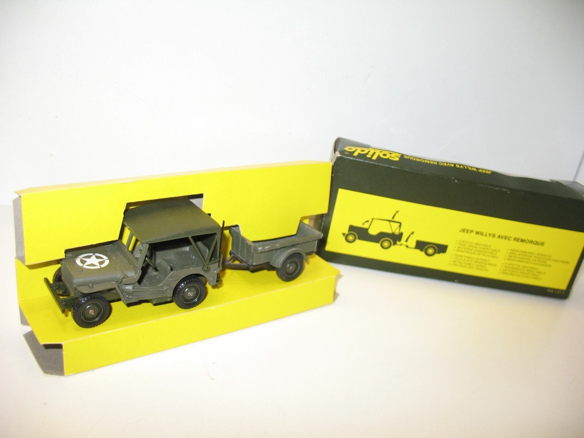 Jeep willys solido avec remorque ech. 1/43 07/82 - Véhicules militaria
