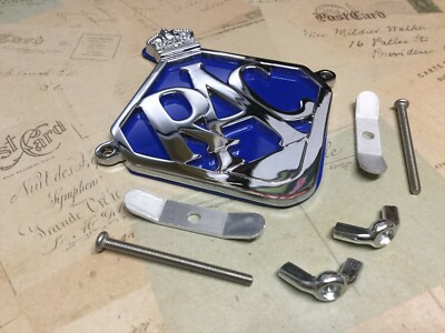 Rac-Car-Badge-bar-Badge-Chrome-Plate-Blue-Backing Äußere Löcher Aa