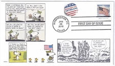 SNOOPY - WILLIE & JOE -  BILL MAULDIN  - VETERANS      FDC- DWc CACHET