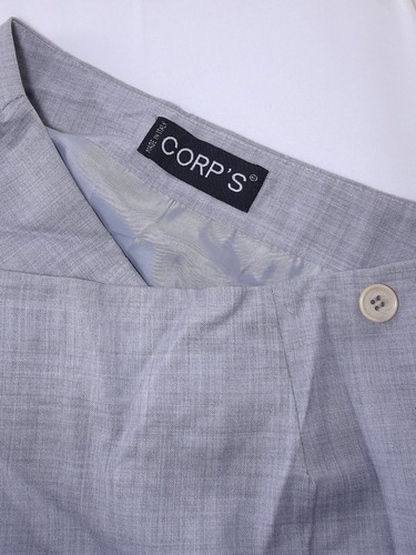 Corp's Womens Grey Suit Size 44 Virgin Wool Jacket And Skirt Italy - Picture 2 of 13