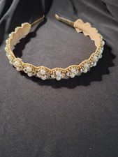 Vintage Faux Pearl and Rhinestone Hairband