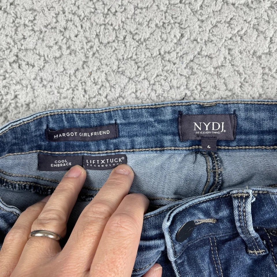 NYDJ Jeans Womens 6 Margot Girlfriend Stretch High Rise Tapered Cool Embrace - Image 4 of 4