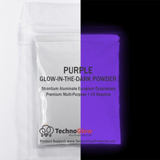 Purple Glow in the Dark UV Reactive Pigment Powder - 50 Grams