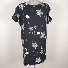 DO+BE  Urban Outfitters Galaxy Stars and Moon Cut-out Sleeve Shift Dress Size M