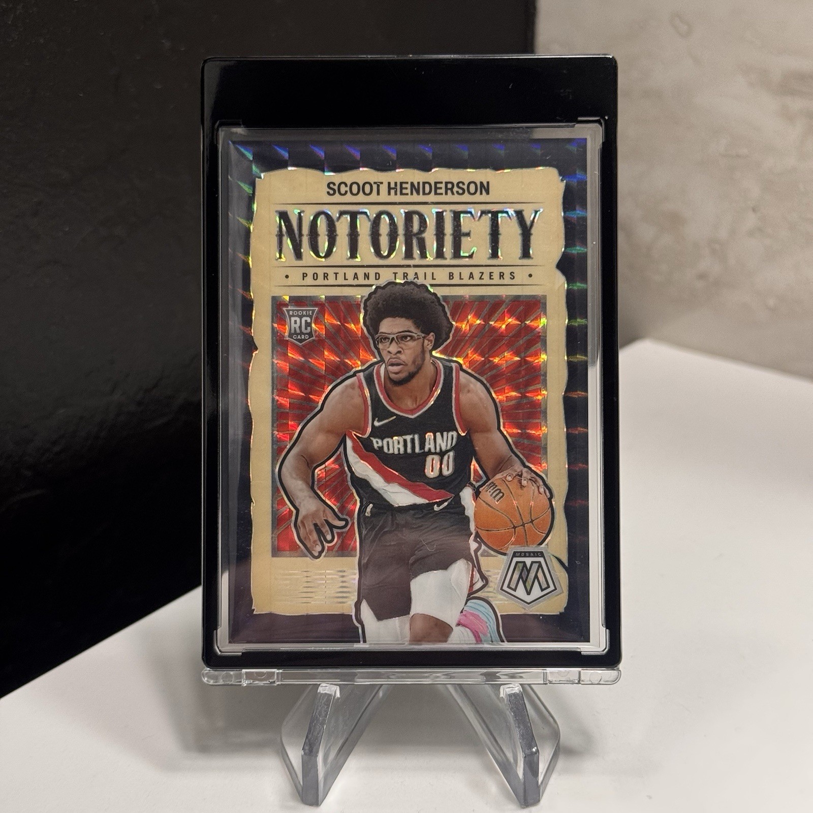 2023-24 Panini Mosaic Scoot Henderson Notoriety Rookie #4 Black 1/1 SSP