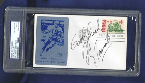 Joe Namath Autographed First Day Cover New York Jets Football PSA SLABBED
