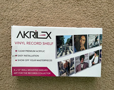 AKRILGX Clear Acrylic Wall Mount Vinyl Record Shelf, Fits 12" Records, Holds 8