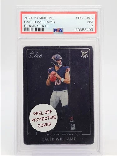 CALEB WILLIAMS 2024 PANINI ONE BLANK SLATE ROOKIE SSP BEARS RC PSA 7 Q1739