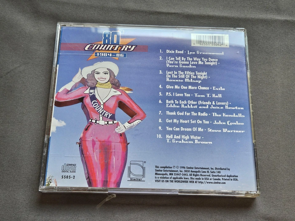 Vintage 80s Country 1984-86 CD Various Artists All Top 10 Hits Simitar 1996 Foto 3 de 4