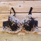 34D Wacoal 65191 Embrace Lace Cup Black Embroidered Underwire Bra