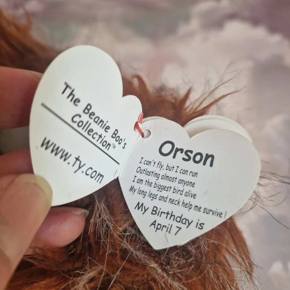 Cute Ty Orson the Ostrich Beanie Boos 15cm,  7th April Birthday  Plush With Tags - Image 2 of 4