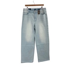 J.Jill High Rise Full Wide Leg Stretch Jeans in Sea Breeze Light Wash Women  s 16