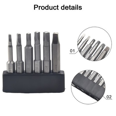 Brandneu Schraubendreherbits Schraubendreher 6pcs Hex Schaft Legierter Stahl