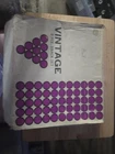 VTG ANCHOR HOCKING SERVA-SNACK GLASS PLATES & CUPS 8 PIECE SET GRAPE VINE