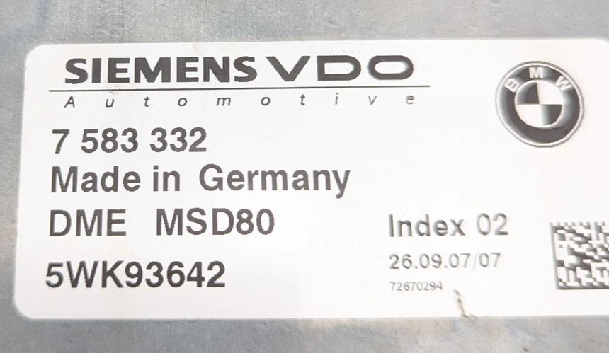 07-10 UNIDAD DE CONTROL MOTOR BMW 135i 335i 535i ECU ECM 7583332 Foto 2 de 4