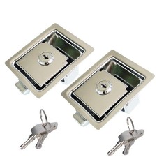 Flush Mount Stainless Steel RV Locking Paddle Door Latch Silver Handle