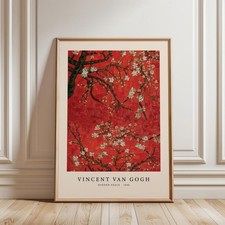 Vincent Van Gogh Blossom Poster, Red Floral M...