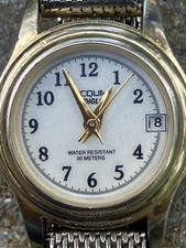 Timex ACQUA women’s Watch Water Resistant 30 Meters Date Analog Silver Mesh Band