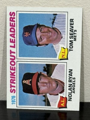 1977 Topps 1976 Strikeout Leaders Nolan Ryan/Tom Seaver #6 Possible Grade 8 or 9