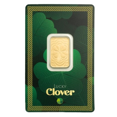 PAMP Goldbarren 5 Gramm 9999 Gold Lucky Four Leave Clover  im  Blister